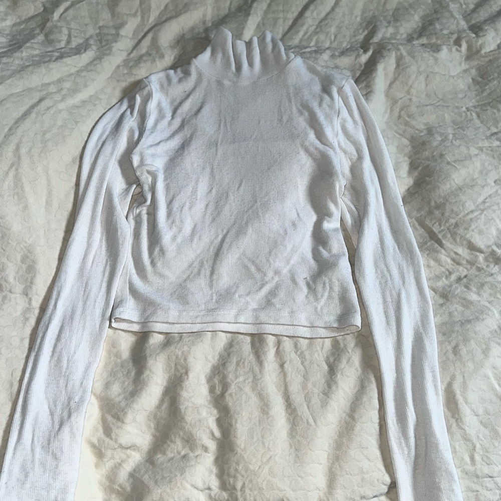 Wilfred White Ribbed Long Sleeve Bodysuit